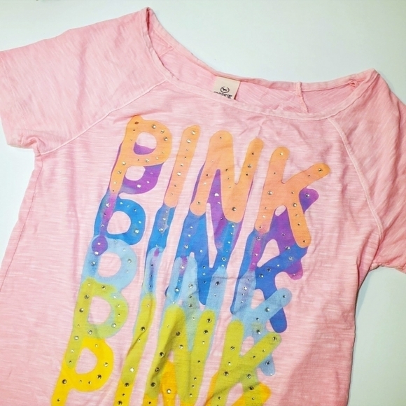 VS PINK NEON PINK EMBELLISHED TEE - Picture 6 of 9